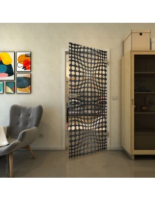 Ganzglastür - Fineprint Model 162 Schwarz auf Klarglas