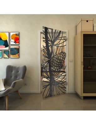 Ganzglastür - Fineprint Model 169 Schwarz auf Klarglas