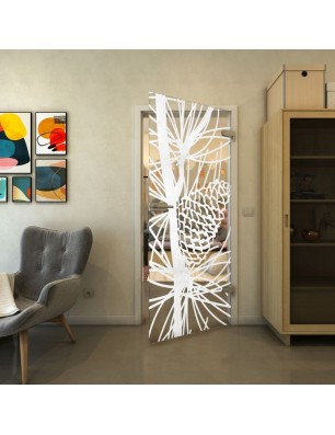 Ganzglastür - Fineprint Model 169 Weiss auf Klarglas