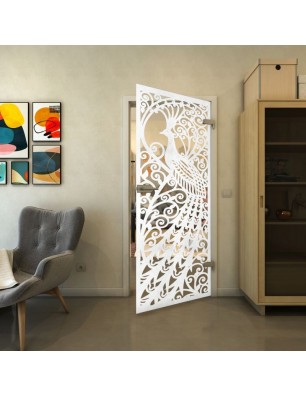 Ganzglastür - Fineprint Model 172 Weiss auf Klarglas