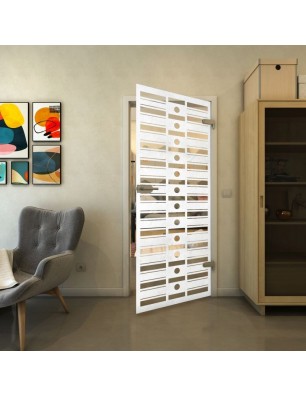 Ganzglastür - Fineprint Model 174 Weiss auf Klarglas