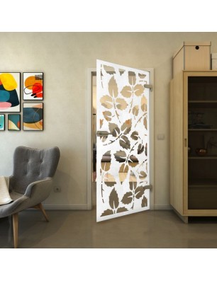 Ganzglastür - Fineprint Model 175 Weiss auf Klarglas