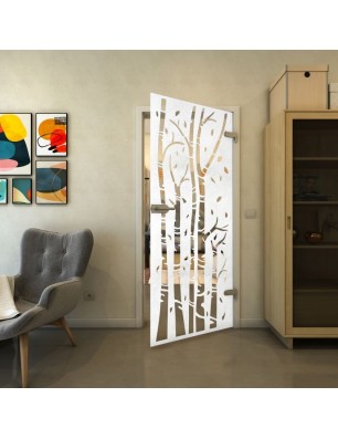 Ganzglastür - Fineprint Model 182 Weiss auf Klarglas