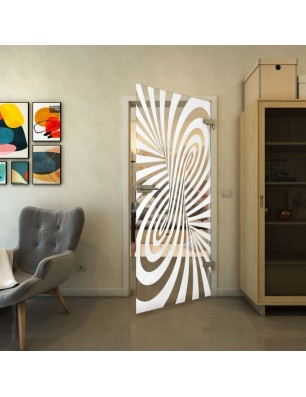 Ganzglastür - Fineprint Model 189 Weiss auf Klarglas