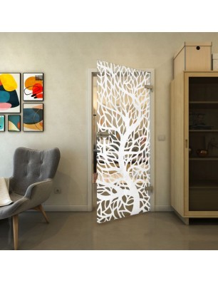 Ganzglastür - Fineprint Model 202 Weiss auf Klarglas