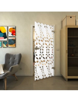 Ganzglastür - Fineprint Model 203 Weiss auf Klarglas