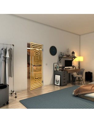 Pendeltür - Fineprint Model 014 Gold auf Klarglas