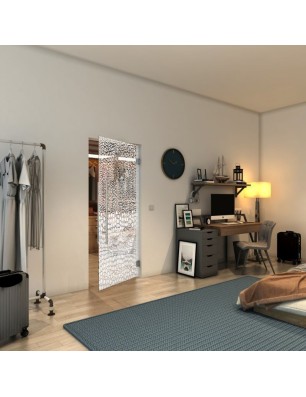 Pendeltür - Fineprint Model 015 Weiss auf Klarglas