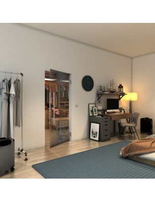 Pendeltür - Fineprint Model 024 Schwarz auf Klarglas