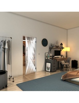 Pendeltür - Fineprint Model 026 Weiss auf Klarglas