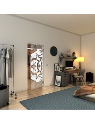 Pendeltür - Fineprint Model 031 Weiss auf Klarglas