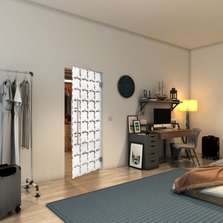 Pendeltür - Fineprint Model 033 Weiss auf Klarglas