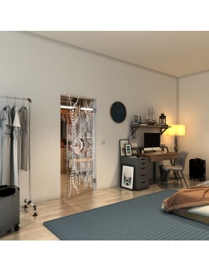 Pendeltür - Fineprint Model 039 Weiss auf Klarglas