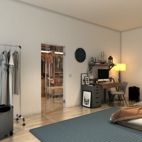 Pendeltür - Fineprint Model 047 Weiss auf Klarglas