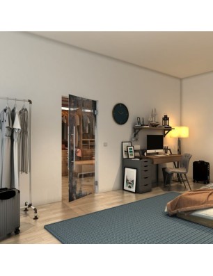 Pendeltür - Fineprint Model 061 Schwarz auf Klarglas