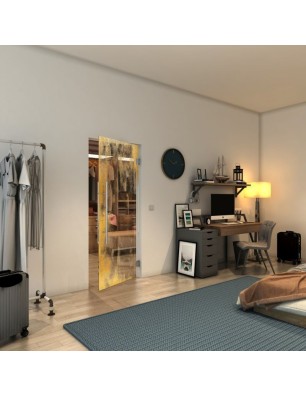 Pendeltür - Fineprint Model 061 Gold auf Klarglas