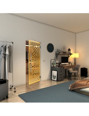 Pendeltür - Fineprint Model 070 Gold auf Klarglas