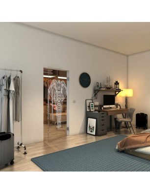 Pendeltür - Fineprint Model 078 Weiss auf Klarglas