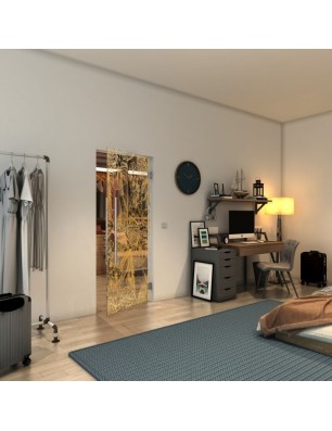 Pendeltür - Fineprint Model 083 Gold auf Klarglas