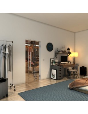 Pendeltür - Fineprint Model 085 Schwarz auf Klarglas