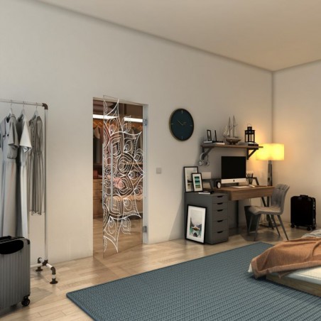 Pendeltür - Fineprint Model 088 Weiss auf Klarglas