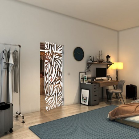 Pendeltür - Fineprint Model 096 Weiss auf Klarglas