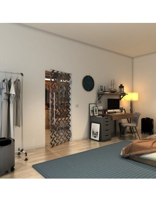 Pendeltür - Fineprint Model 102 Schwarz auf Klarglas