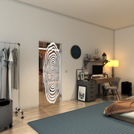 Pendeltür - Fineprint Model 109 Weiss auf Klarglas