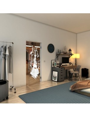 Pendeltür - Fineprint Model 114 Weiss auf Klarglas