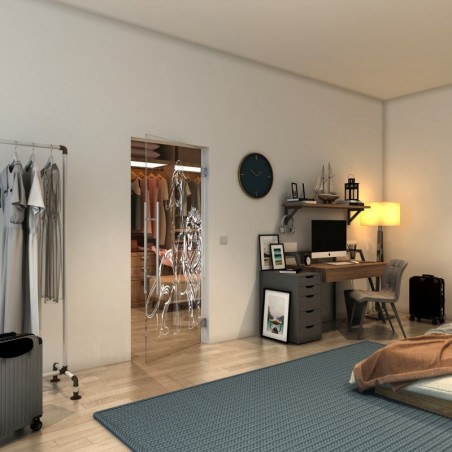 Pendeltür - Fineprint Model 117 Weiss auf Klarglas