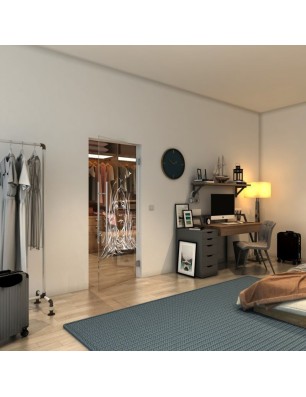 Pendeltür - Fineprint Model 119 Weiss auf Klarglas