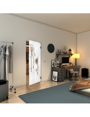 Pendeltür - Fineprint Model 120 Weiss auf Klarglas