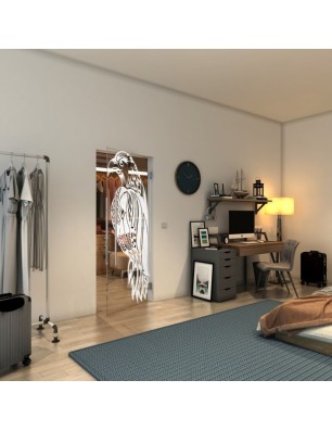 Pendeltür - Fineprint Model 122 Weiss auf Klarglas