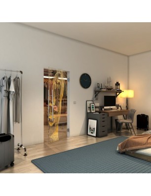 Pendeltür - Fineprint Model 123 Gold auf Klarglas