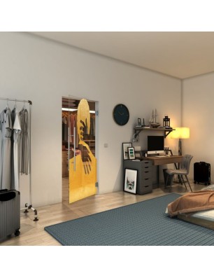 Pendeltür - Fineprint Model 124 Gold auf Klarglas