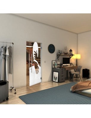 Pendeltür - Fineprint Model 124 Weiss auf Klarglas