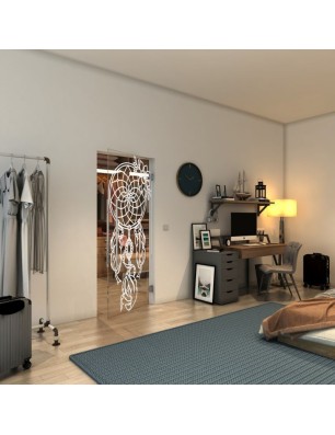 Pendeltür - Fineprint Model 125 Weiss auf Klarglas