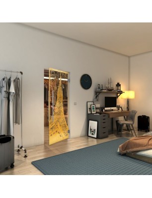 Pendeltür - Fineprint Model 132 Gold auf Klarglas