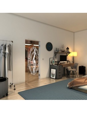 Pendeltür - Fineprint Model 134 Weiss auf Klarglas