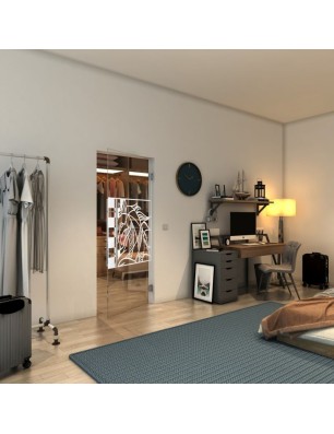 Pendeltür - Fineprint Model 137 Weiss auf Klarglas