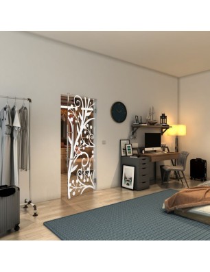 Pendeltür - Fineprint Model 146 Weiss auf Klarglas