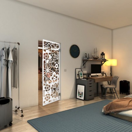 Pendeltür - Fineprint Model 149 Weiss auf Klarglas