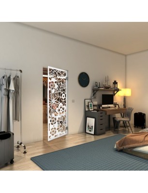 Pendeltür - Fineprint Model 149 Weiss auf Klarglas