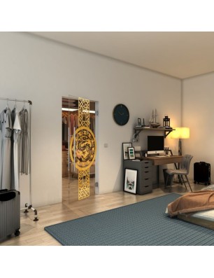 Pendeltür - Fineprint Model 151 Gold auf Klarglas