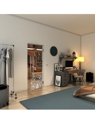 Pendeltür - Fineprint Model 155 Weiss auf Klarglas