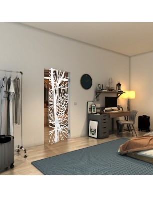 Pendeltür - Fineprint Model 169 Weiss auf Klarglas