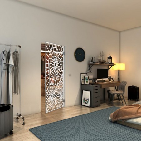 Pendeltür - Fineprint Model 188 Weiss auf Klarglas