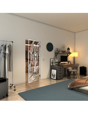 Pendeltür - Fineprint Model 195 Weiss auf Klarglas