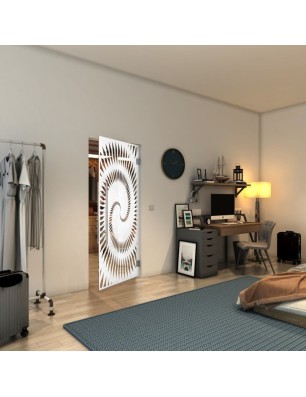 Pendeltür - Fineprint Model 197 Weiss auf Klarglas