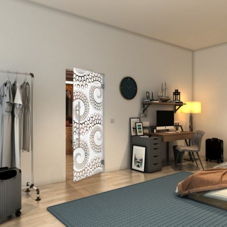 Pendeltür - Fineprint Model 198 Weiss auf Klarglas